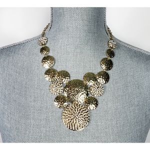 Gold & Rhinestone Chunky Statement Necklace